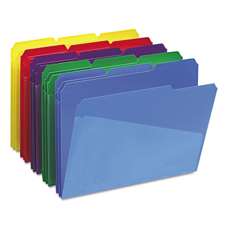 Smead Slash Pocket Poly File Folders 1/3 Cut Top Tab Letter Assorted 30/Box 10540, 4 of 9