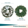 24 Inch Pre-Lit Christmas Wreath, Battery Operated Xmas Wreath, with Pine Cones, Silver White Balls, Bow for Front Door Fireplace Outdoor - 4 of 4
