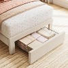 Nasitip Twin Bed Frame with Drawer, Velvet Upholstered Platform Bed with Wave Headboard, Wooden Slats Support, No Box Spring Needed, Noiseless - 3 of 4