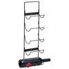 vidaXL Wall Mounted 5-Bottle Wine Rack - Sturdy Black Iron Design - Stylish & Functional Display - Ideal Gift for Wine Lovers - 2 of 4