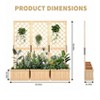 Cedar Privacy Screen with Planter Box - Freestanding 41"x65" outdoor divider with drain holes & raised bed for patio/deck/backyard. - 2 of 4