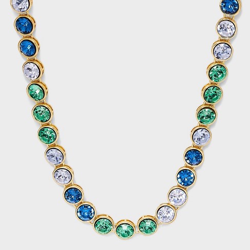 Sapphire Diamond Necklace / Statement Jewelry/ Statement 