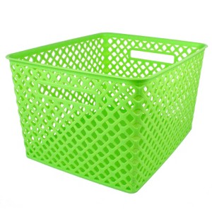 Romanoff Woven Basket, Large, Lime (Pack of 2) - 1 of 1