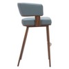 Barstool – 38.6" H Azure Gray Fabric Seat with Walnut Faux Wood Steel Frame by Zuo Modern - 2 of 4