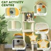 63 Inch Moon and Star Themed Cat Tree with Scratching Post, Hammock, Condo, Bed, Scratching Board & Cat Toys - 4 of 4