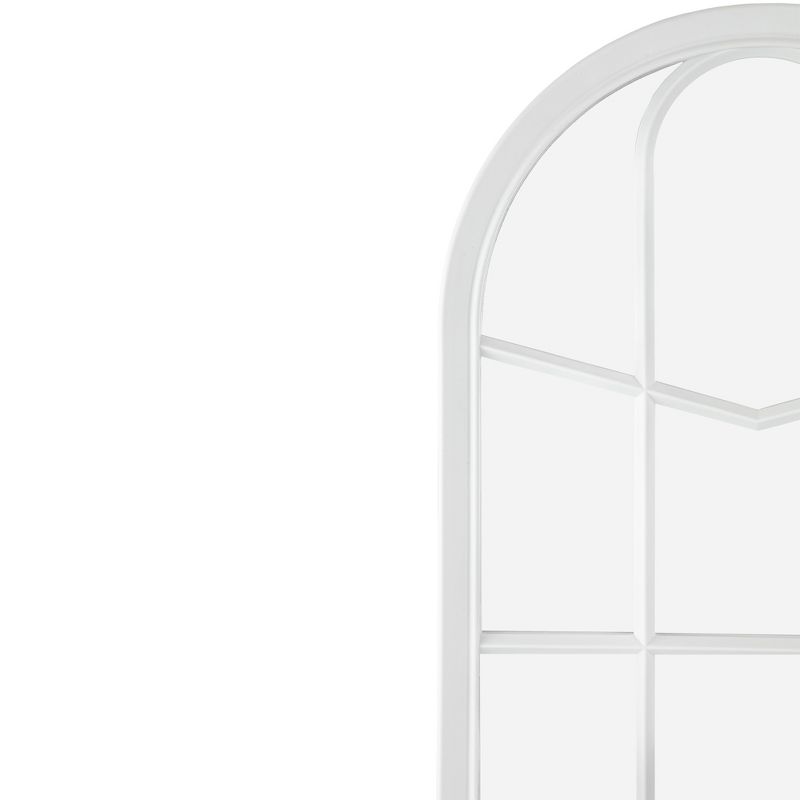 Northlight 20" White Arched Windowpane Framed Wall Mirror, 4 of 5