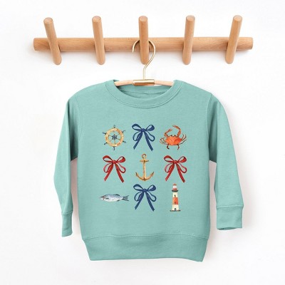 The Juniper Shop Coquette Nautical Collage Toddler Graphic Sweatshirt