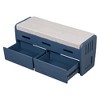 Whisen Rustic Storage Bench with 2 Drawers, Hidden Storage Space and 3 False Drawers - 4 of 4