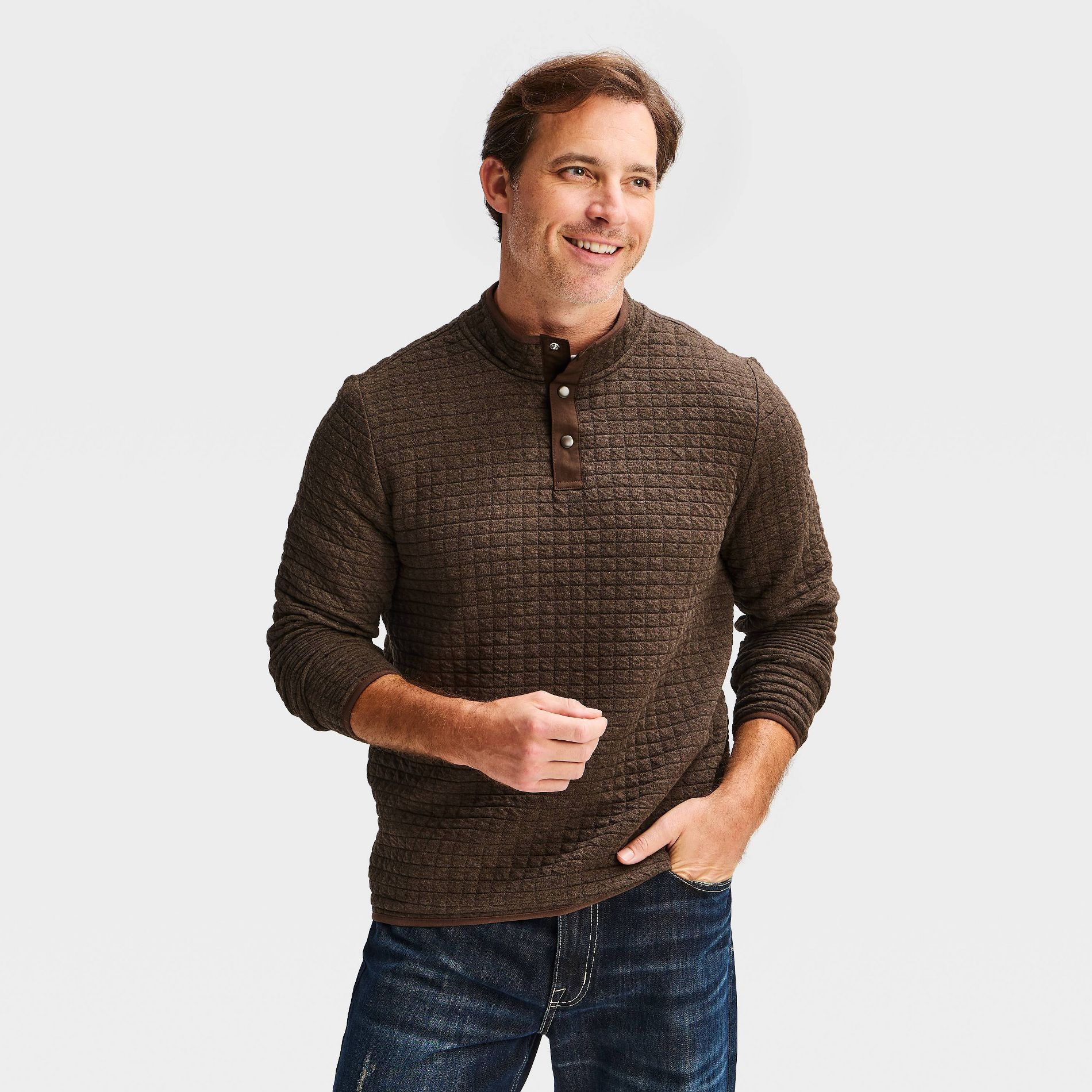 Men's Quilted 1/4 Snap Pull Over - Goodfellow & Co™