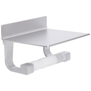 Unique Bargains Toilet Self Adhesive with Phone Shelf Bath Accessories Fixed Toilet Paper Holders - 1 of 4