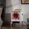 SEVOBAL Fireplace Insert Heater Mantel 3D Flame Fireplace Stove Bottom Air Outlet Fire Place Panoramic Fire Place Heater, White, 15.6"*10.6"*17.3" - 4 of 4