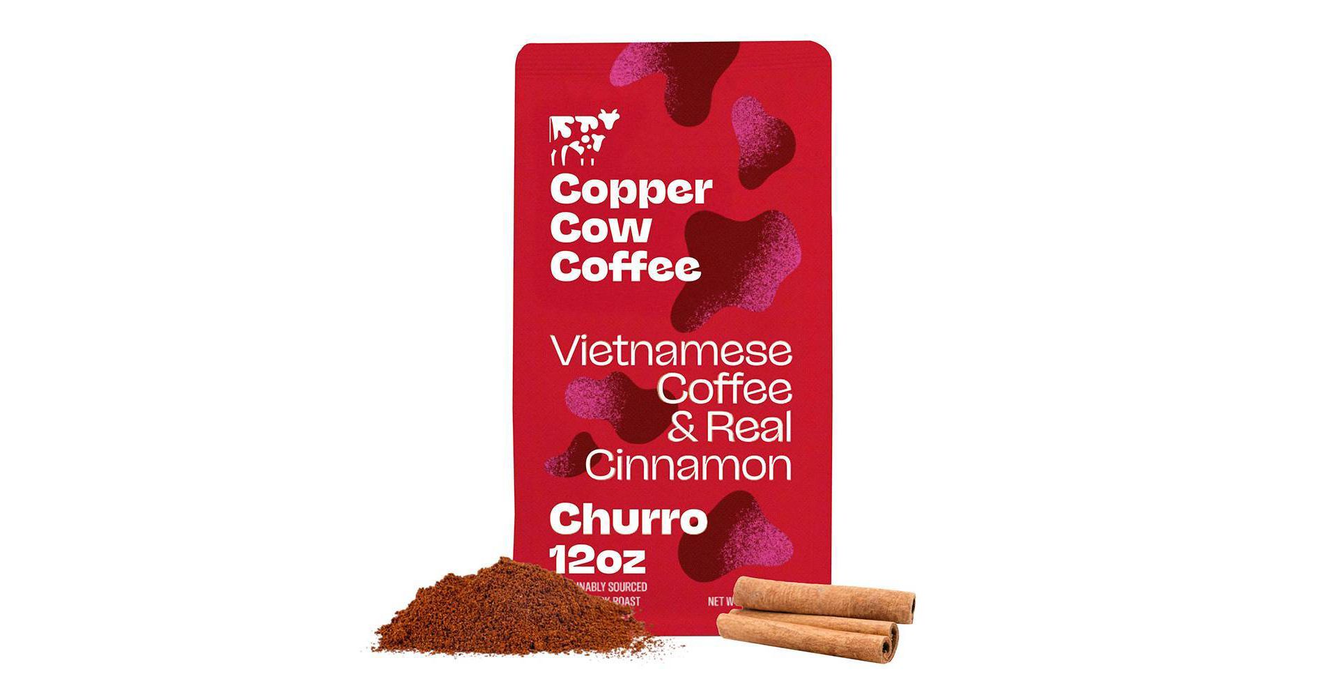 Copper Cow Churro Dark Roast Ground Vietnamese Coffee - 12oz