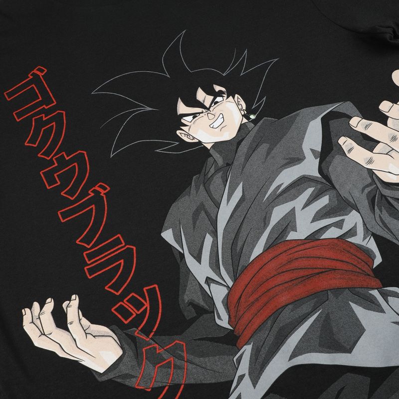 Dragon Ball Super Oversized Goku Black With Kanji Men's Black T-shirt, 3 of 5