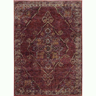 Oriental Weavers Andorra 7135E Red/ Gold Indoor Area Rug - 3'3" x 5'2"