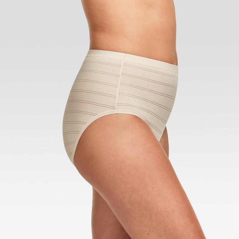 Hanes Premium Women's 4pk Breathable Ribbed Briefs - Black/Beige/White, 4 of 5