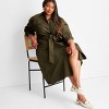 Women's Belted Maxi Shirtdress - Future Collective Dark Olive Green - 3 of 3