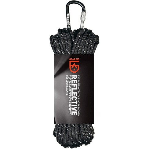 Gear Aid 100 Ft. Extra Heavy Duty 1100 Paracord With Carabiner  -black/reflective : Target