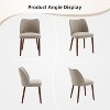 Dining Chair Set of 2, Linen Upholstered Dining Chair with Wood Legs, Wing Backrest, Thick Cushions for Dining Room, Living Room - 3 of 4