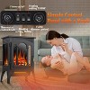 ZAFRO Electric Fireplace Stove, Freestanding Electric Fireplace Heater with Adjustable Flame Brightness, Overheating Protection, 1000W/1500W, - 2 of 4