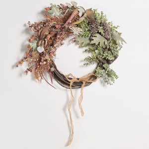 Faux 24" Berry & Eucalyptus Semi-Wreath - Green/Brown - Safavieh - 1 of 3