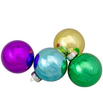 Assorted Multicolor Glass Christmas Ball Ornaments Set, 2.25-Inch