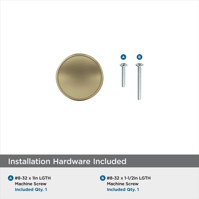Golden Champagne Round Traditional Cabinet Knob with Mounting Hardware