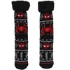 Marvel Comics Spider-Man Men's Ugly Christmas Sweater Knit Miles Morales Faux Shearling Lined Thick Fuzzy Slipper Socks Multicoloured - 4 of 4