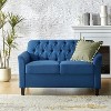 Nuria 51.5" Wide Transitional Button-tufted Loveseat with Tapered Solid Wood Legs and Flared Arms|Artful Living Design - 3 of 4