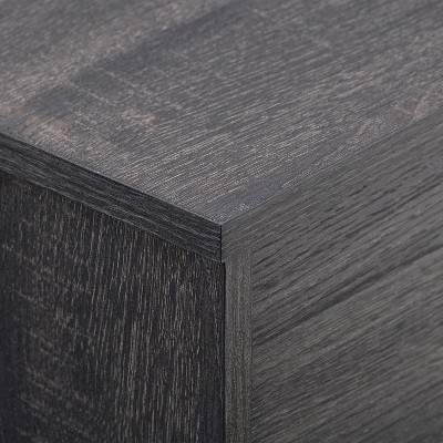 Dark Gray Wood Grain TV Stand with Cabinets for TVs up to 85"