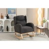 CAVINAS Modern Teddy Fabric Rocking Chair with Wooden Frame and Ergonomic Backrest, Upholstered Lounge Chair for Living Room and Bedroom - 4 of 4