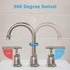 8 Inch Widespread Matte Black Bathroom Faucet, Classical 3 Hole Sink Faucet with Pop Up Drain, Bathroom Sink Faucets & Parts - 3 of 4