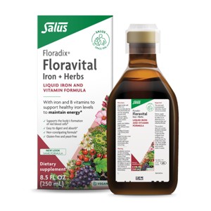 Floradix Floravital Liquid Iron & Vitamin Formula - Liquid Iron Supplement with C & B Vitamins - Vegan, Gluten-Free, Yeast-Free & Non-GMO - 1 of 4
