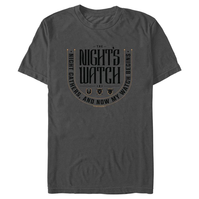 Men's Game of Thrones The Night's Watch Badge T-Shirt, 1 of 6