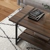 2-Tier Industrial Coffee Table with Storage Shelf Farmhouse Wood and Metal Rectangle Center Coffee Table - 3 of 4
