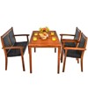 Tangkula 4 Pieces Outdoor Dining Furniture Set Patio Space-Saving PE Rattan Dining Set W/Umbrella Hole - 4 of 4