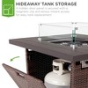 Best Choice Products 32in Fire Pit Table 50,000 BTU Outdoor Wicker Patio w/ Wind Guard, Glass Beads, Cover - 2 of 4