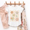 The Juniper Shop SmileyWorld Checkered Floral Distressed Flutter Sleeve Tee - 3 of 4