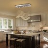 Siljoy Modern Rectangular Crystal Chandelier Wave Raindrop Pendent Flush Mount Ceiling Light Fixture Indoor - 4 of 4