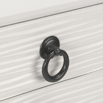 White Wood and Metal Hallway Table with Storage
