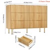 Living Room 6 Drawers Dresser for Bedroom, Fluted Dresser Chest of Drawers w/ Handle, Wood Modern Dressers for Closet, Furniture Storage Organizer - 2 of 4