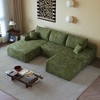 MAYEERTY 135" Cloud Sofa + Ottoman Green - 135" Green + Ottoman, Corduroy, No Assembly, Fits Apartment - 2 of 4