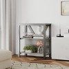 Bookshelf with Adjustable LED Lights - Industrial Rustic Metal Frame Bookcase with Open Shelves, Small Low Book Shelf for Home Office, Bedroom - 2 of 4