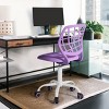 FurnitureR Desk Chair, Adjustable Computer Task Chair Office Chairs with Plastic Backrest and Padded Seat Cushion, Swivel Chair with Wheels, Purple - 3 of 4