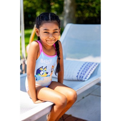 Bluey & Bingo Little Girls One-Piece Bathing Suit Pink/Blue 5-6 — фото 4
