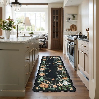 Lahome Machine Washable Back to College Series Floral Plant Floor Mat-Natural Bio-Printed Soft Rug for Living Room, School, Bedroom, or Entryway