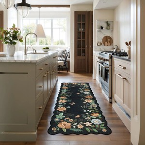 Lahome Machine Washable Back to College Series Floral Plant Floor Mat-Natural Bio-Printed Soft Rug for Living Room, School, Bedroom, or Entryway - 1 of 4