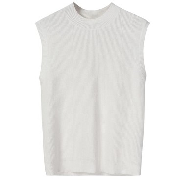 Women's Cap Sleeve Knit Pullover Sweater Crew Neck Tank Tops