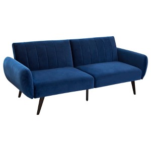 Clara Foldable Velvet Sofa Bed Blue - Abbyson Living