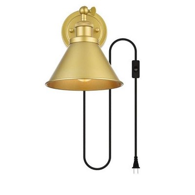 Elegant Lighting Blaise 1 light Brass plug in wall sconce