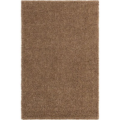 Luxurious 8' x 10' Blue Solid Shag Synthetic Area Rug